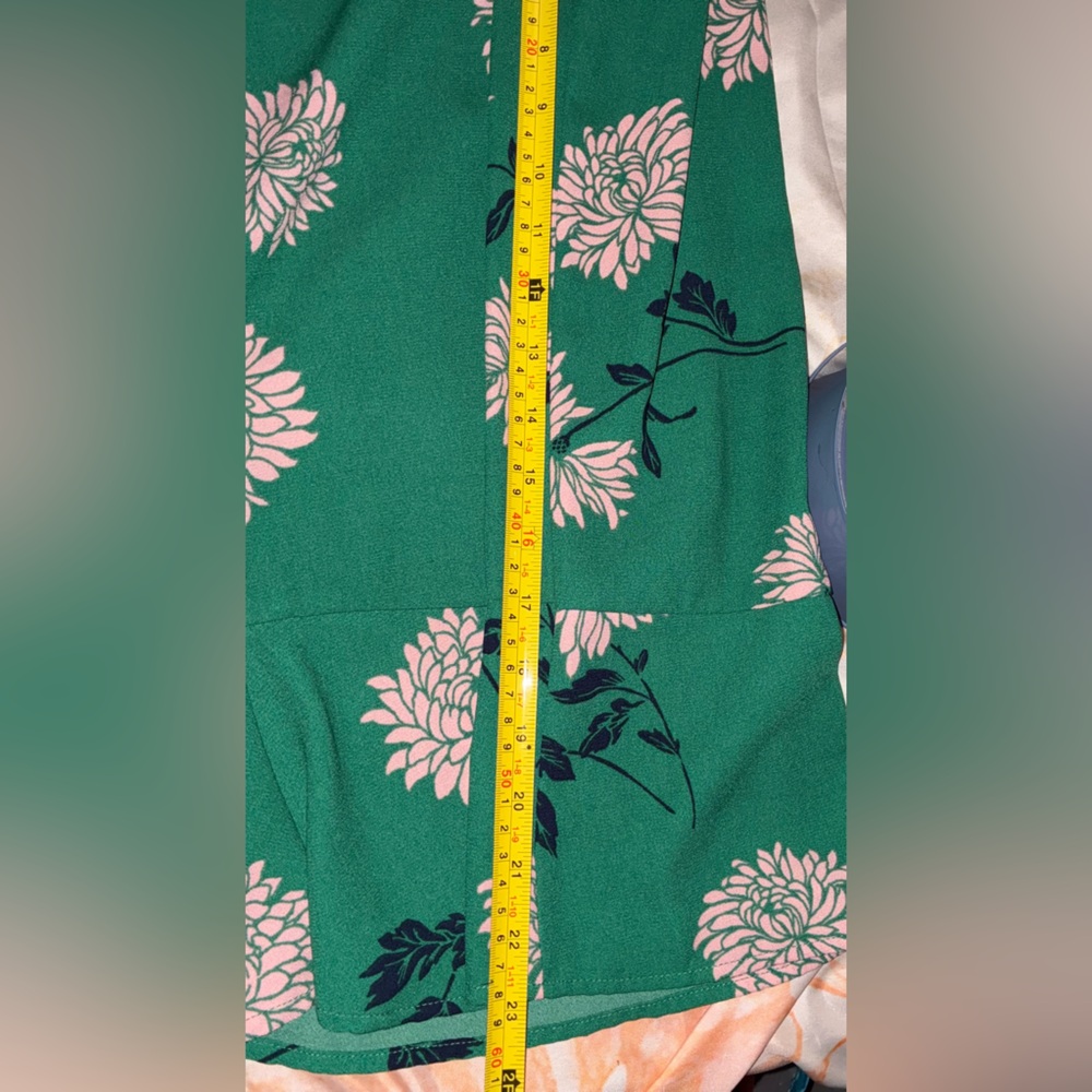 Forever 21 Green Sleeveless Wrap Jumpsuit w/ a Black Bird Print Mini Dress - Picture 9 of 14